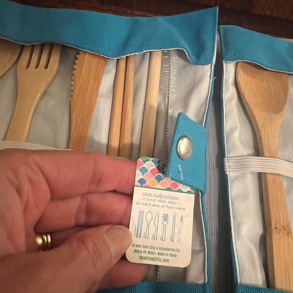 Bambo 7 Piece Cutlery Set, 2 Sets, wraps closed & snaps, new with tags - Picture 3 of 6